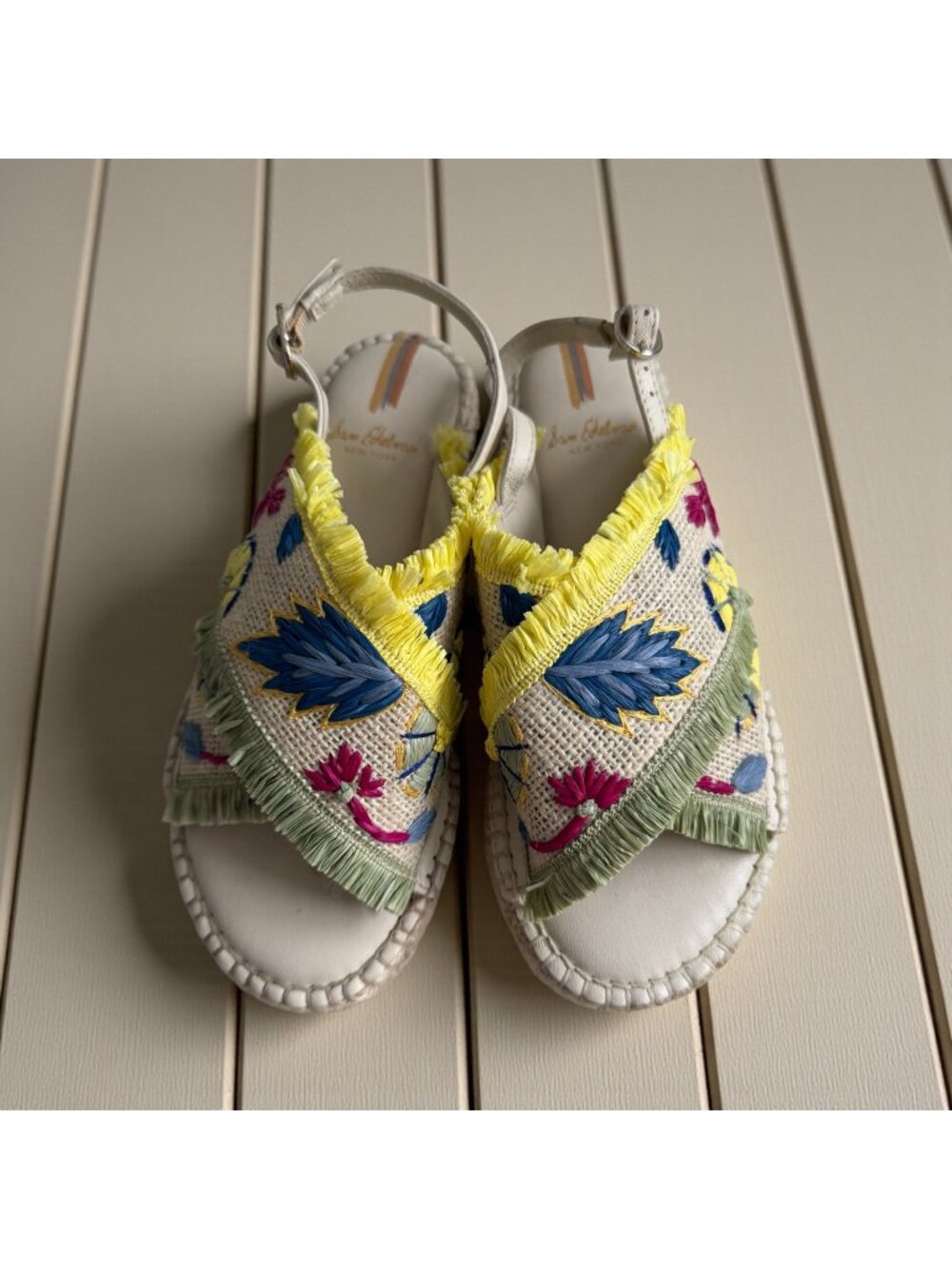 SAM EDELMAN Girls Yellow Slingback Sandals Size 3